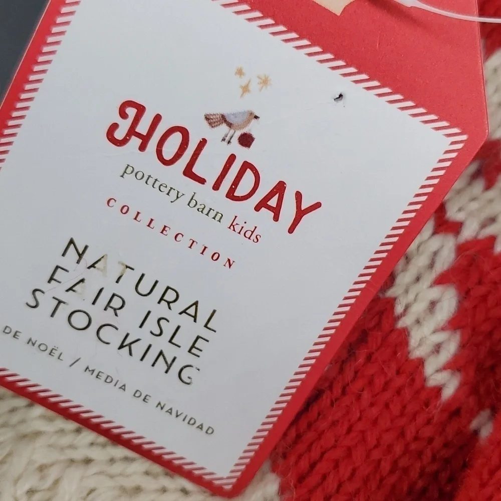 NEW JESSICA Christmas Stocking Pottery Barn Holiday Wool Blend